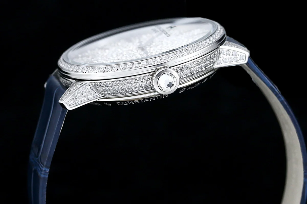 Patrimony Self-Winding Jewellery Diamond Paved Dial in White Gold