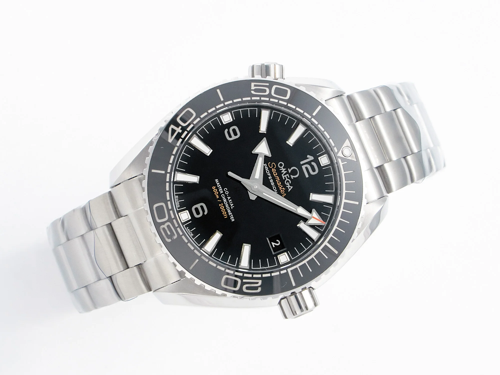Planet Ocean 600M 39.5mm VSF 1:1 Best Edition Black Dial Black Ceramic Bezel on SS Bracelet A8800