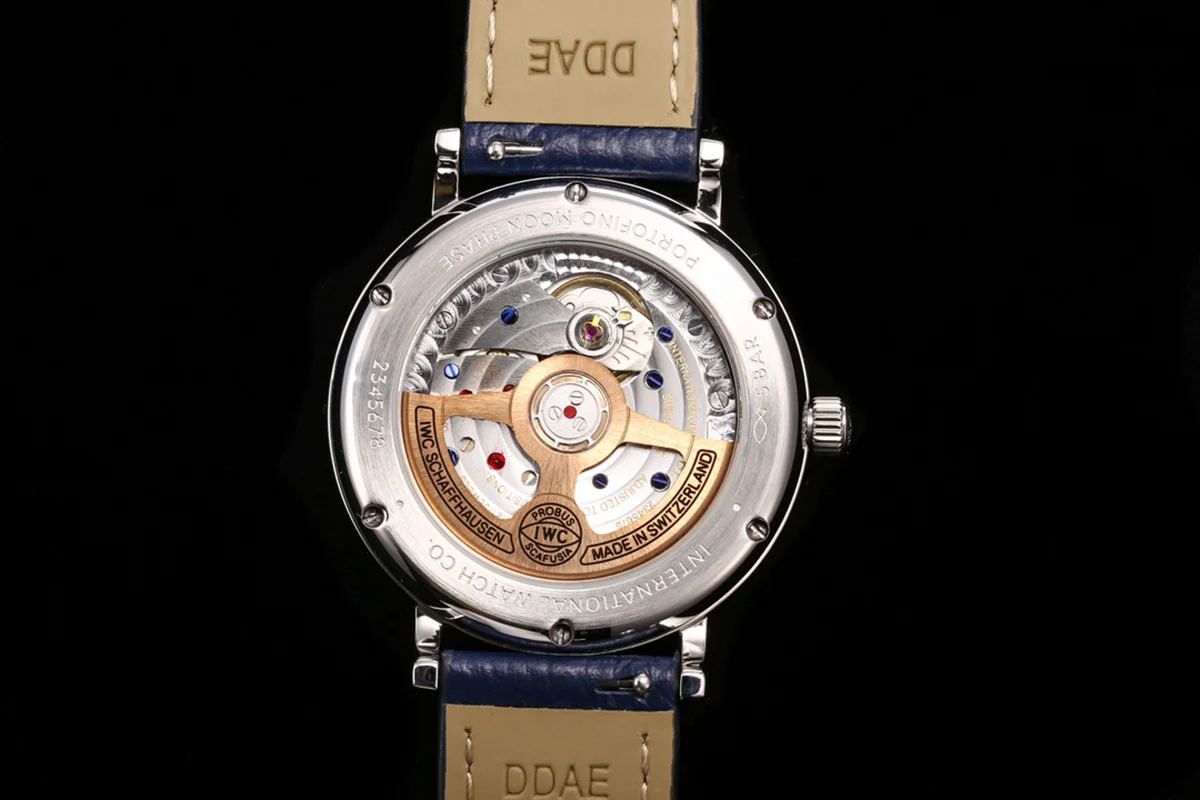 Portofino IW6596 Automatic Moon Phase 37 Blue Dial on Blue Leather Strap