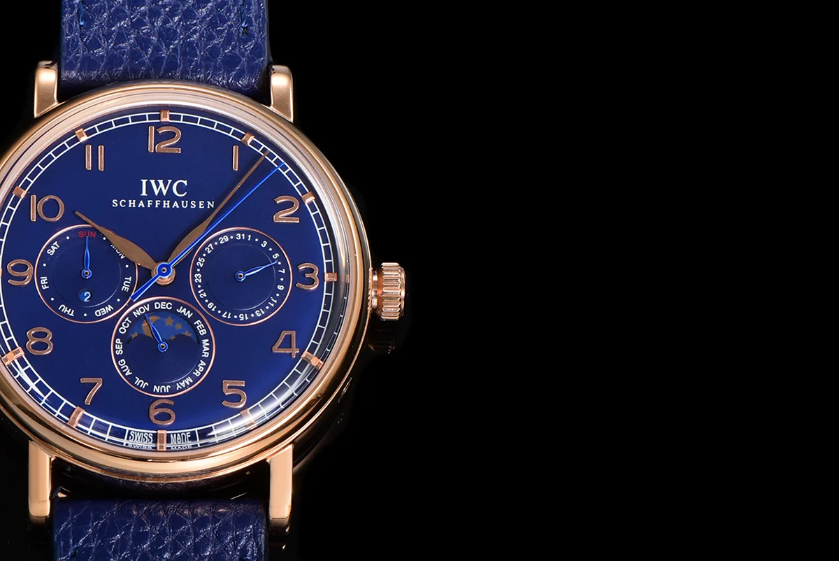 Portofino Perpetual Calendar IW3446 Blue Dial in Rose Gold
