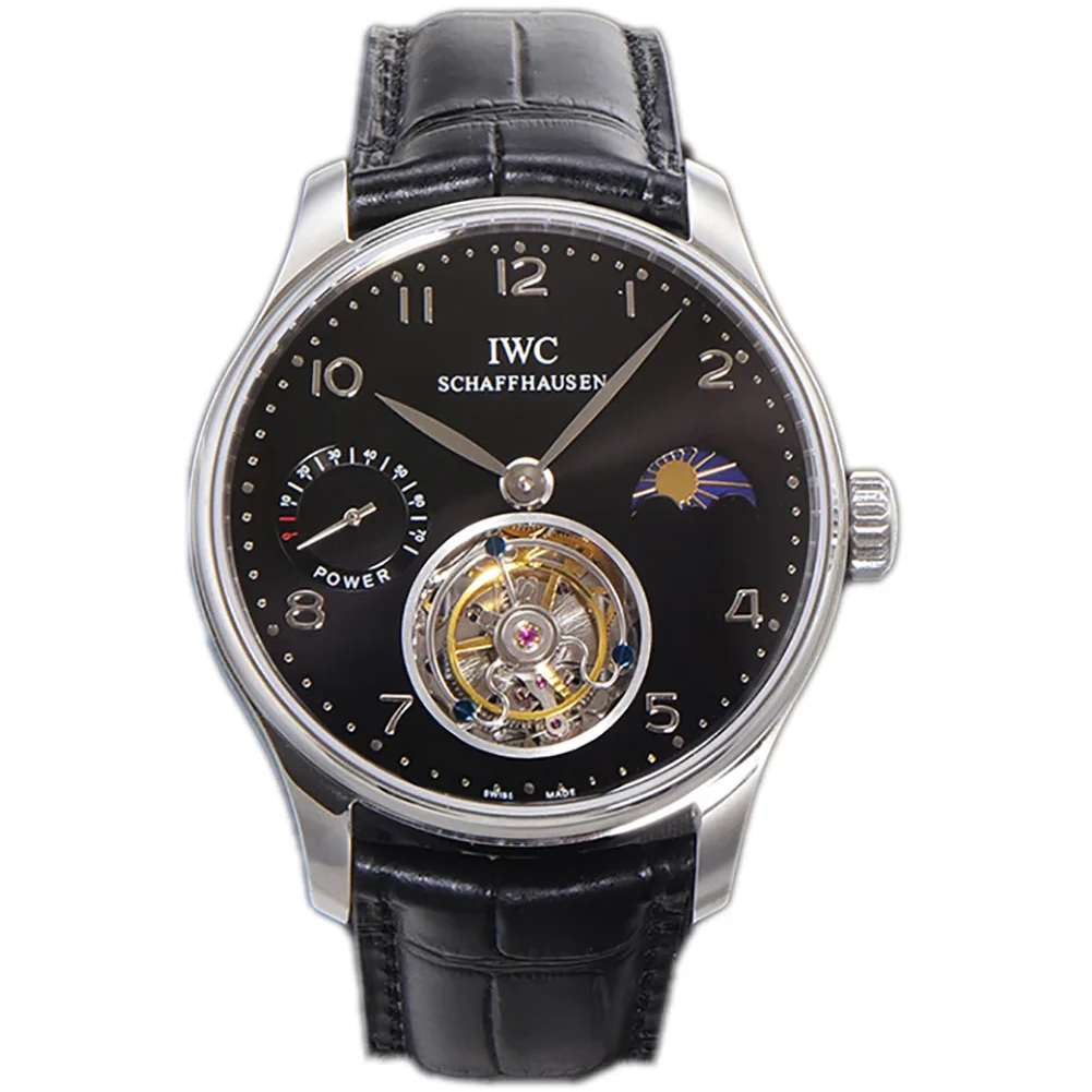 Portugese Tourbillon Black Dial on Steel