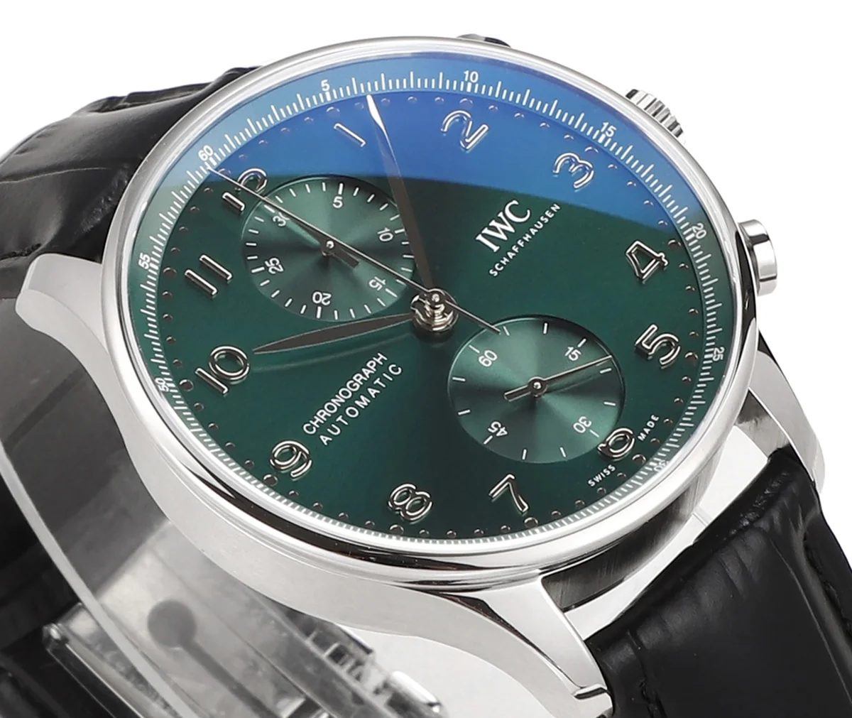 Portugieser Chronograph IW371615 Green Dial in Steel