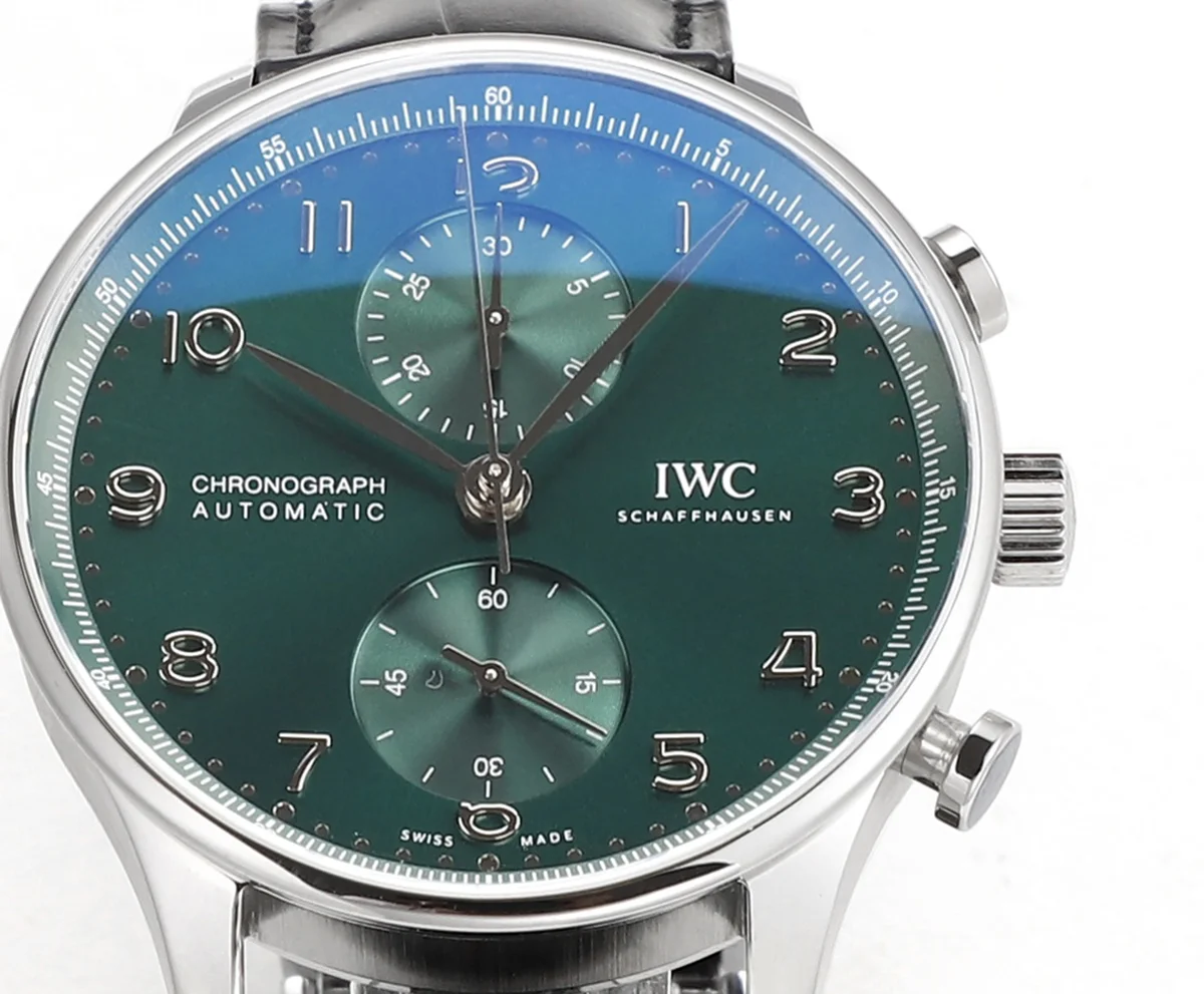 Portugieser Chronograph IW371615 Green Dial in Steel