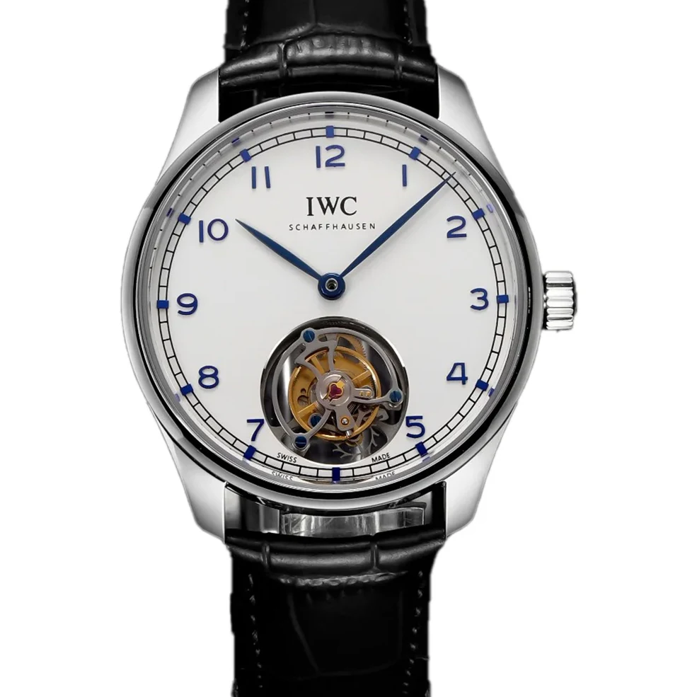 Portugieser Hand-Wound Tourbillon White Dial in Steel IW5458