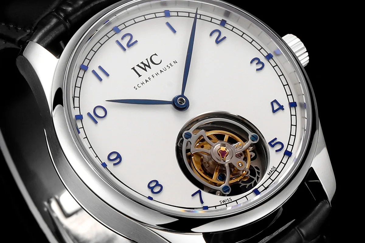 Portugieser Hand-Wound Tourbillon White Dial in Steel IW5458