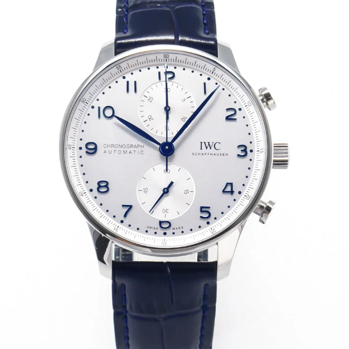 Portuguese Chrono IW371605 ZF 1:1 Best Edition White Dial on Blue Leather Strap A69355