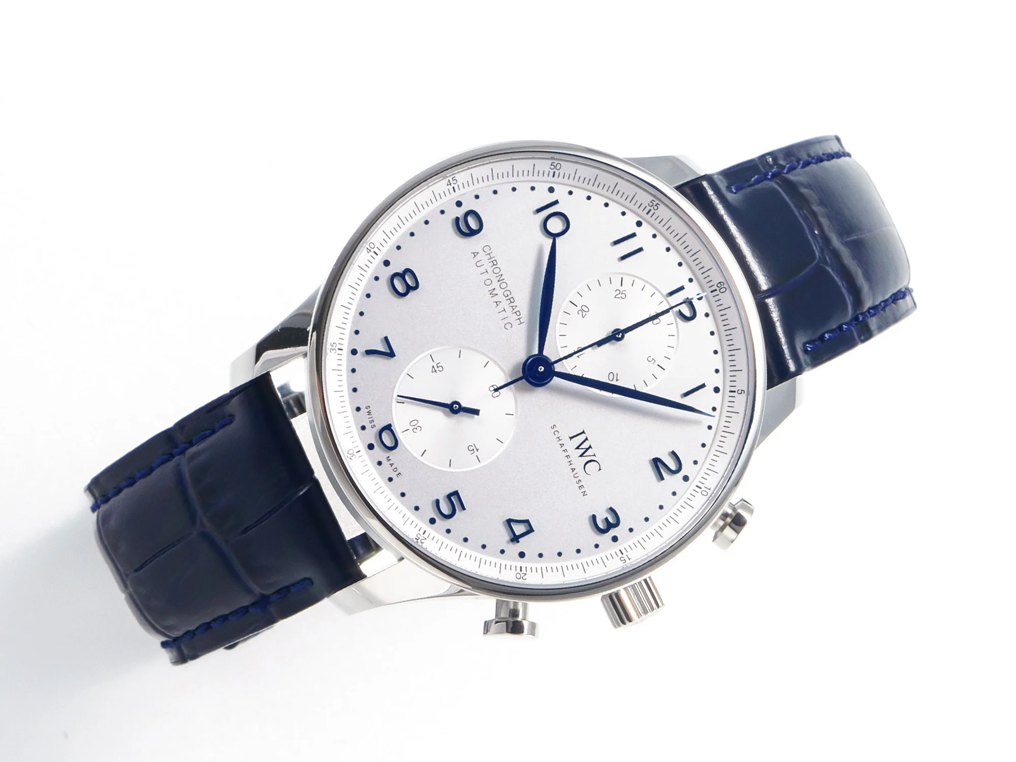 Portuguese Chrono IW371605 ZF 1:1 Best Edition White Dial on Blue Leather Strap A69355
