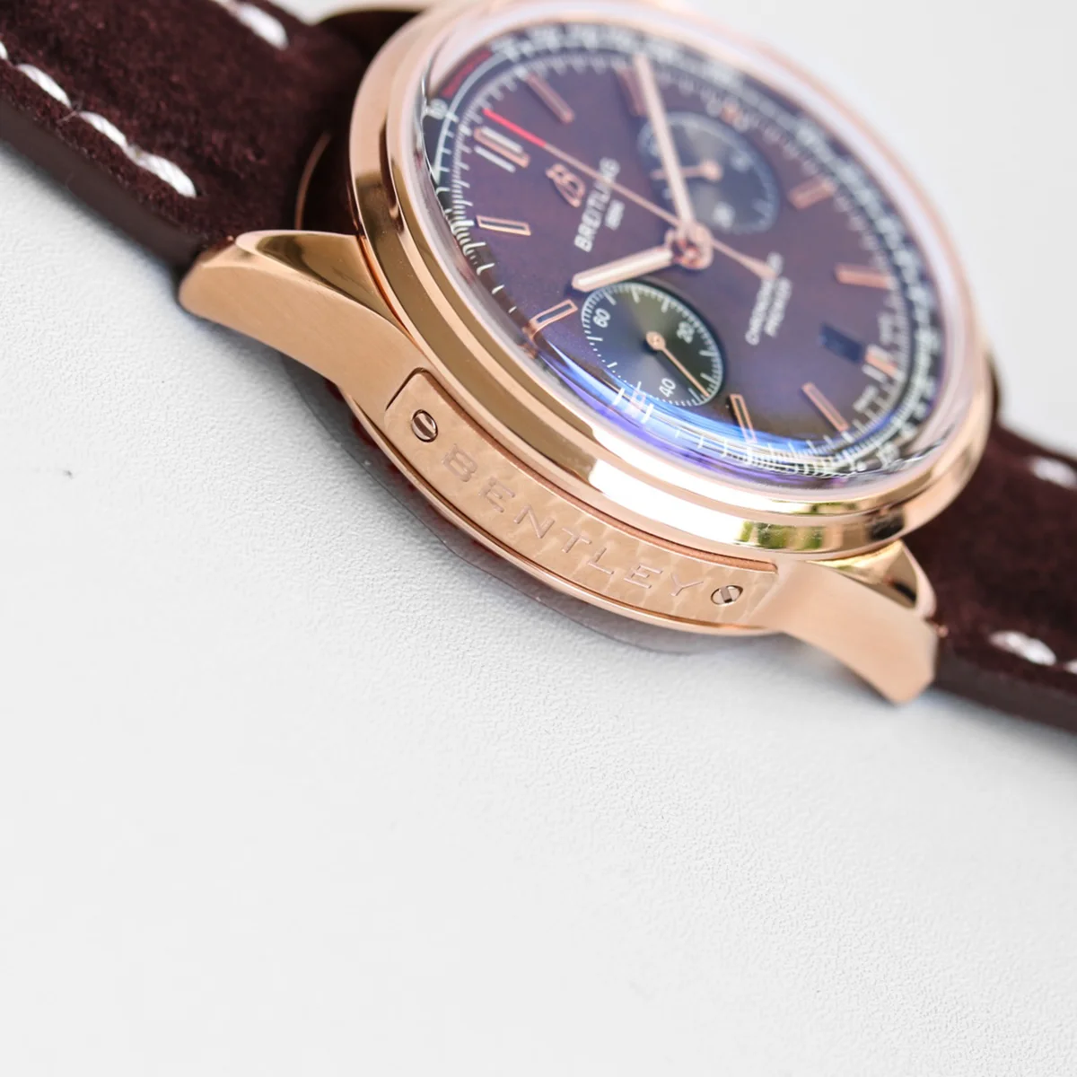Premier B01 Chronograph 42 Bentley Centenary Brown Dial in Red Gold Ref. RB01181A1Q1X1