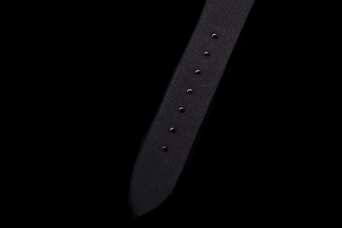 Reine de Naples in White Gold 8918BB on Black Leather Strap