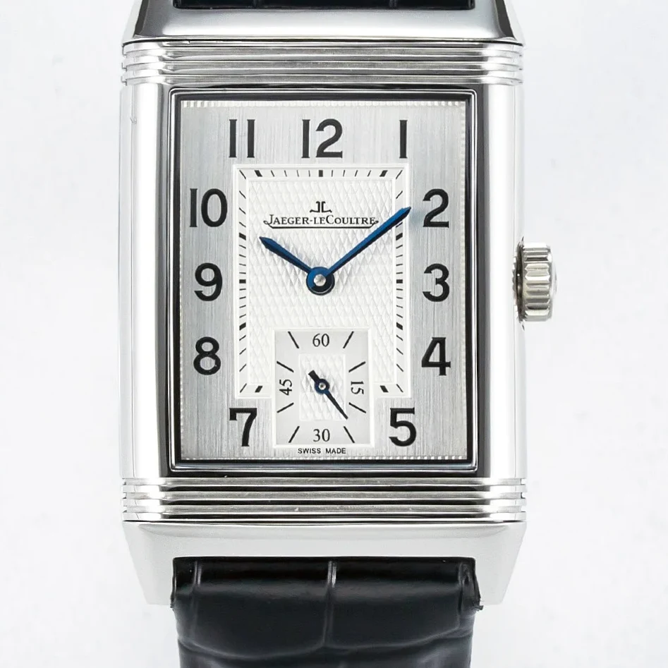 Reverso Classic Duoface Small Seconds SS MGF Best Edition White Guilloché Dial on Black Leather Strap A854A
