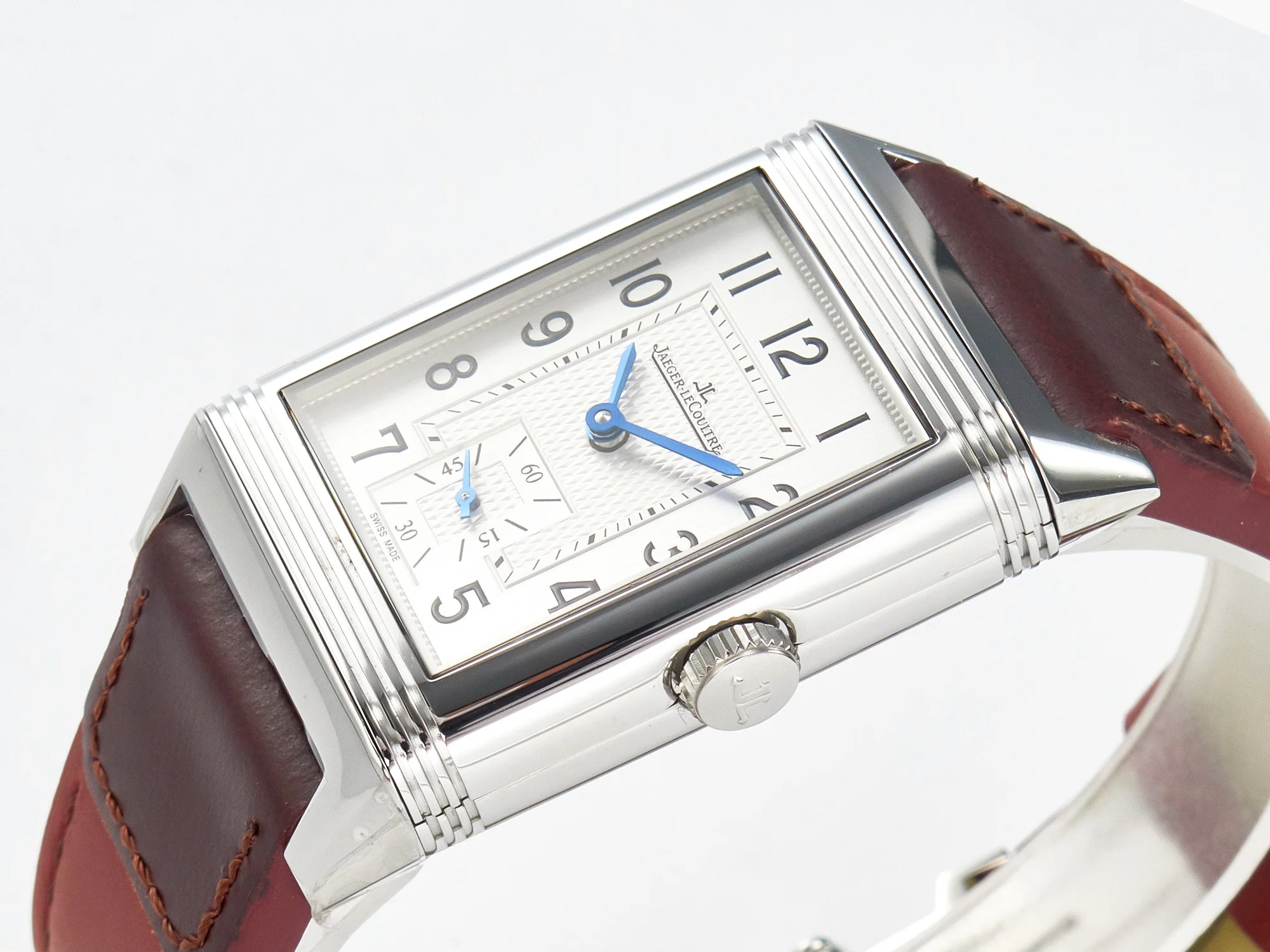 Reverso Classic Duoface Small Seconds SS MGF Best Edition White Guilloché Dial on Red Leather Strap A854A