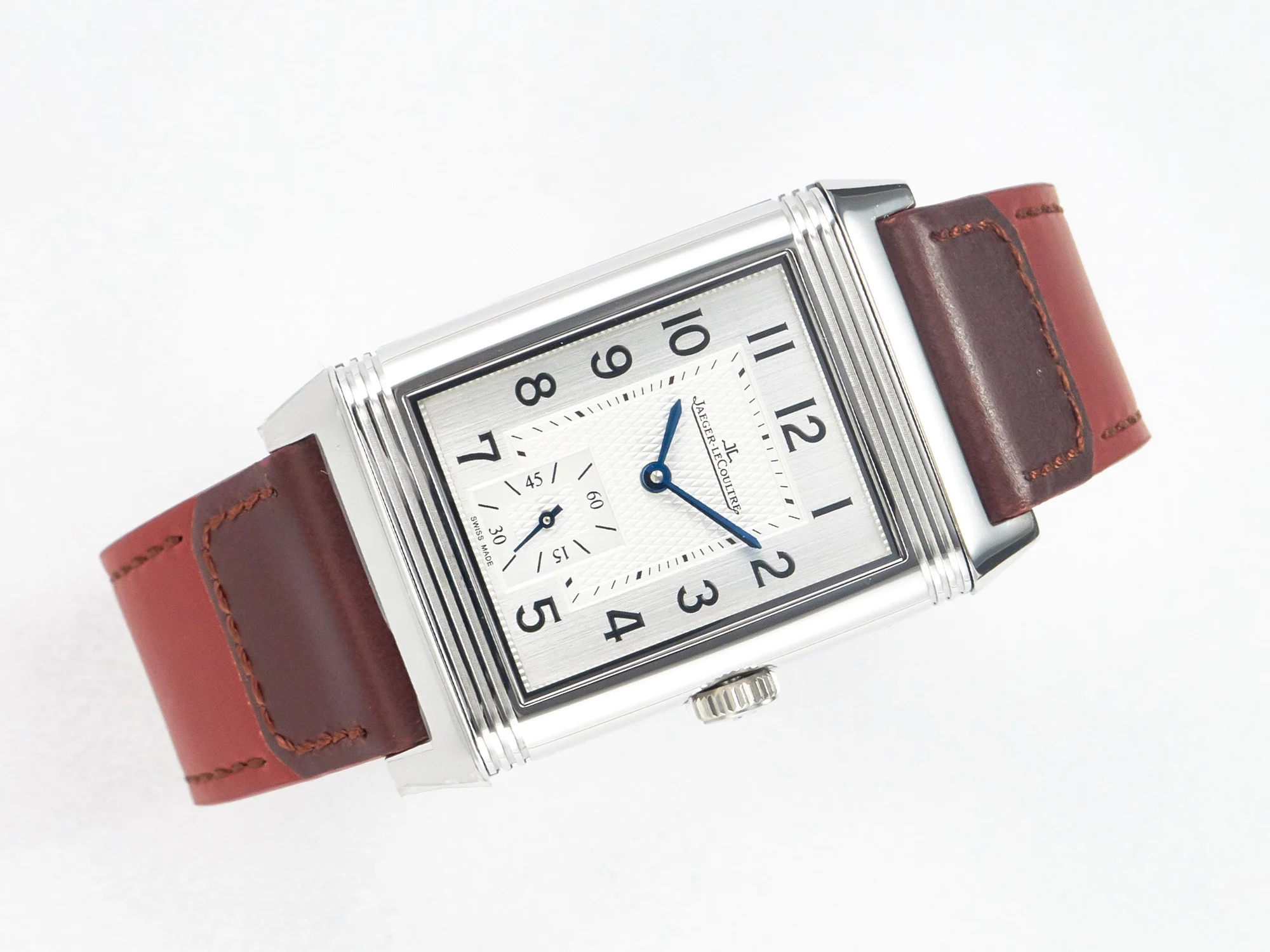 Reverso Classic Duoface Small Seconds SS MGF Best Edition White Guilloché Dial on Red Leather Strap A854A