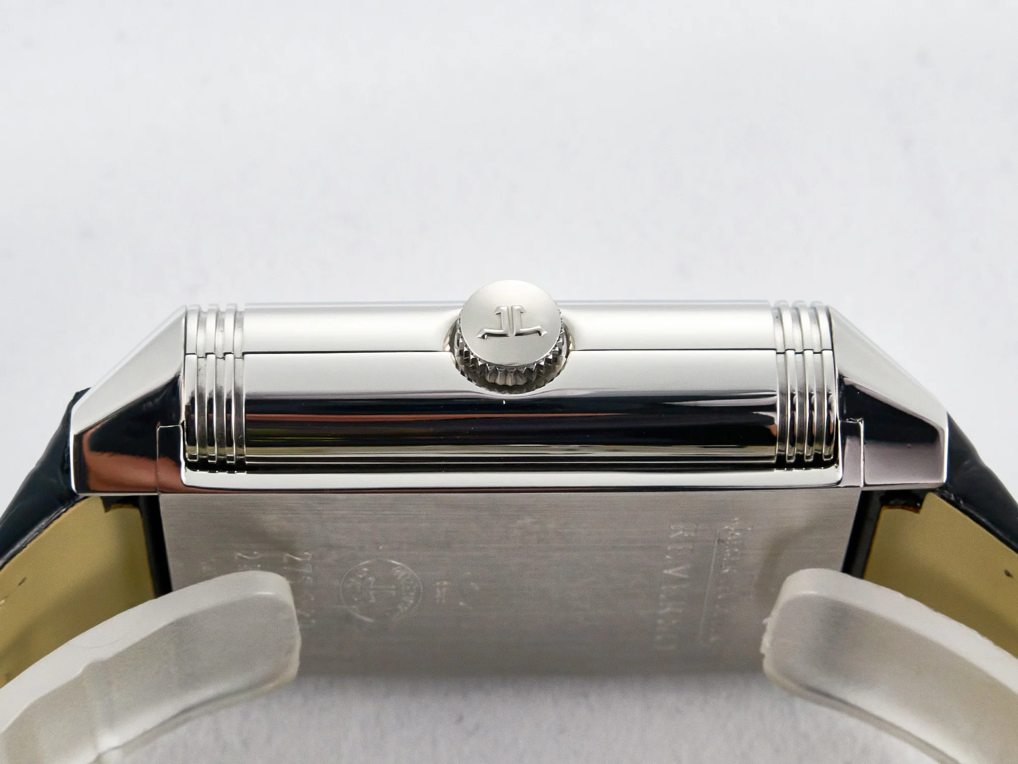 Reverso Classic Duoface Small Seconds SS MGF Best Edition White Guilloché Dial on Black Leather Strap A854A