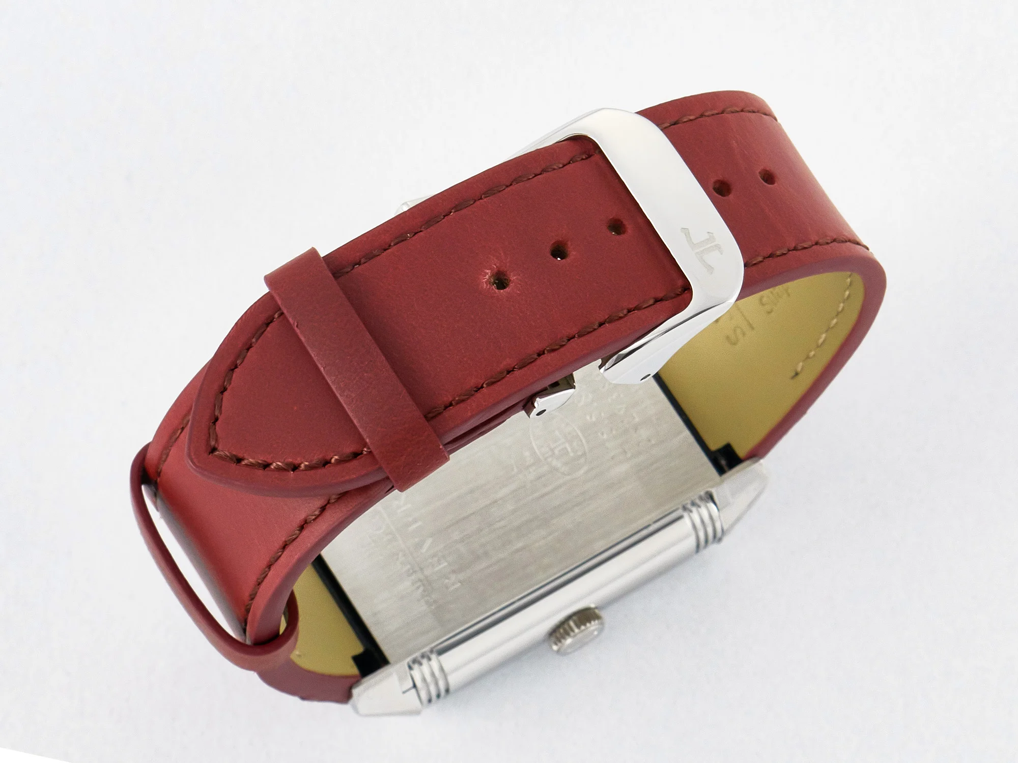 Reverso Classic Duoface Small Seconds SS MGF Best Edition White Guilloché Dial on Red Leather Strap A854A