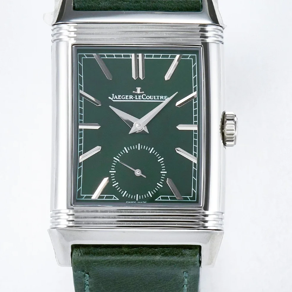Reverso Classic Duoface Small Seconds SS MGF Best Edition White Textured Dial on Black Leather Strap A854A