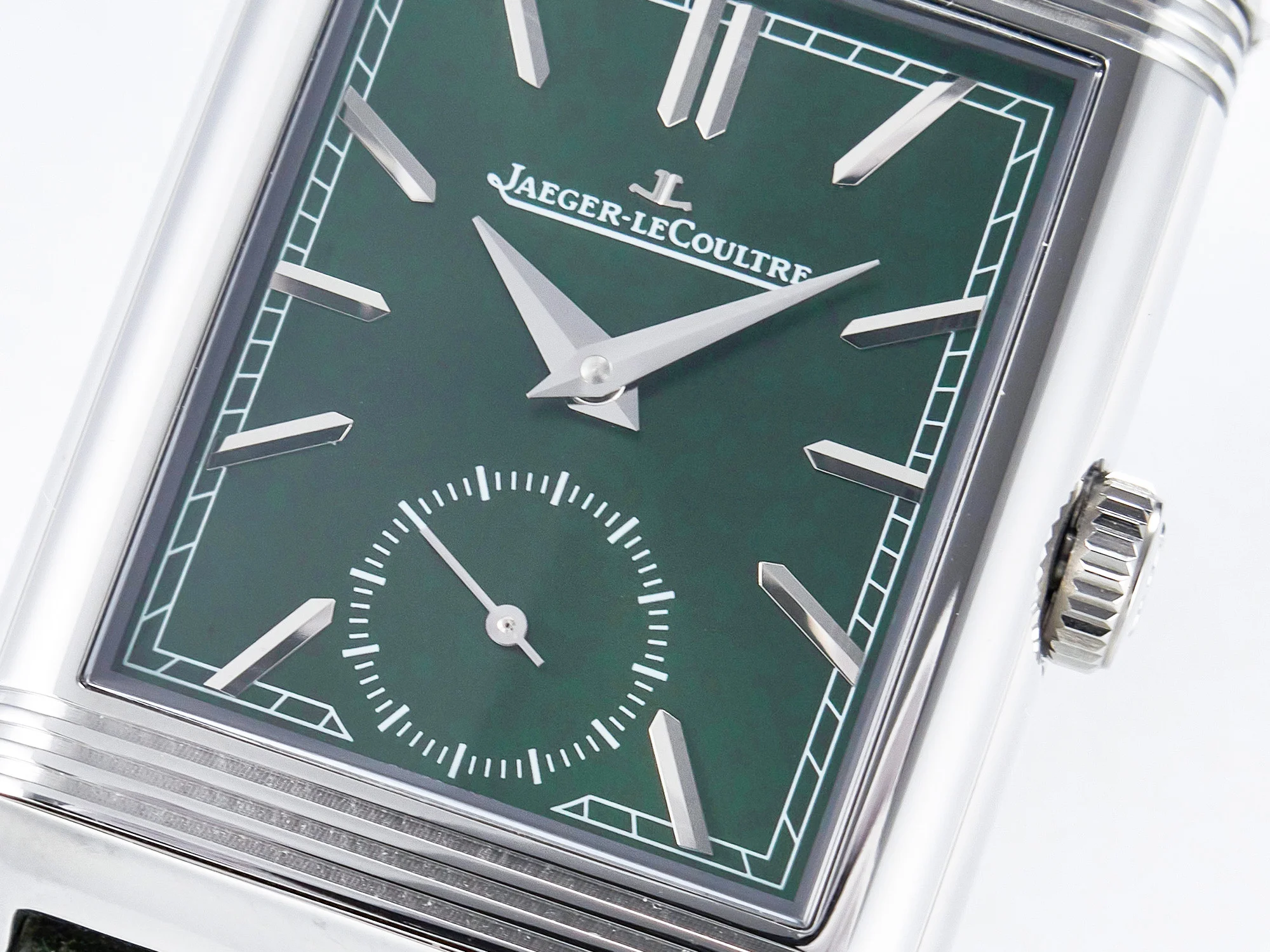 Reverso Classic Duoface Small Seconds SS MGF Best Edition White Textured Dial on Black Leather Strap A854A