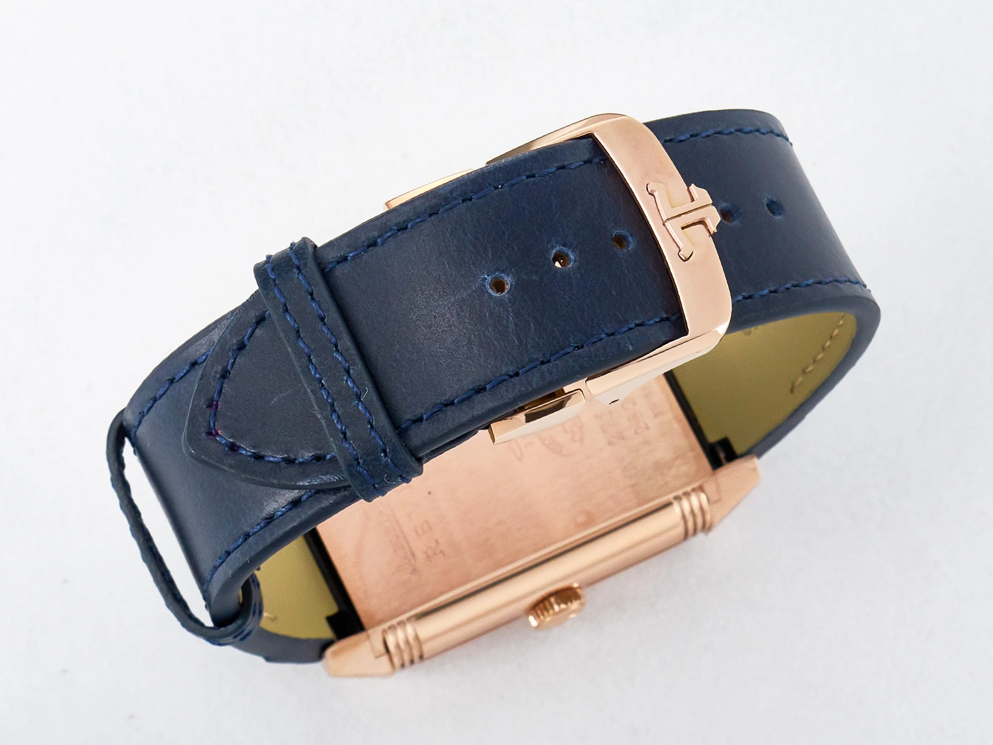Reverso Tribute Duoface Small Seconds RG MGF Best Edition Blue Dial on Blue Leather Strap A854A