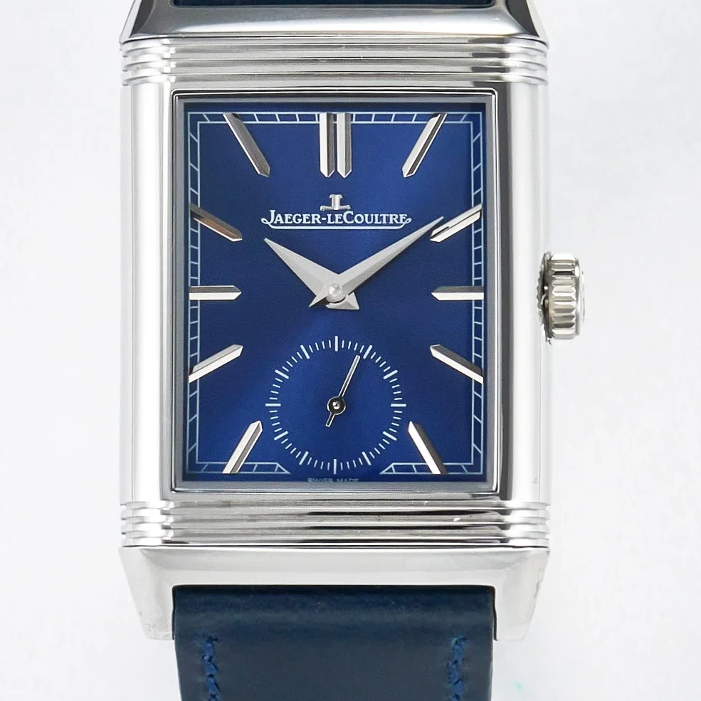 Reverso Tribute Duoface Small Seconds SS MGF Best Edition Blue Dial on Blue Leather Strap A854A