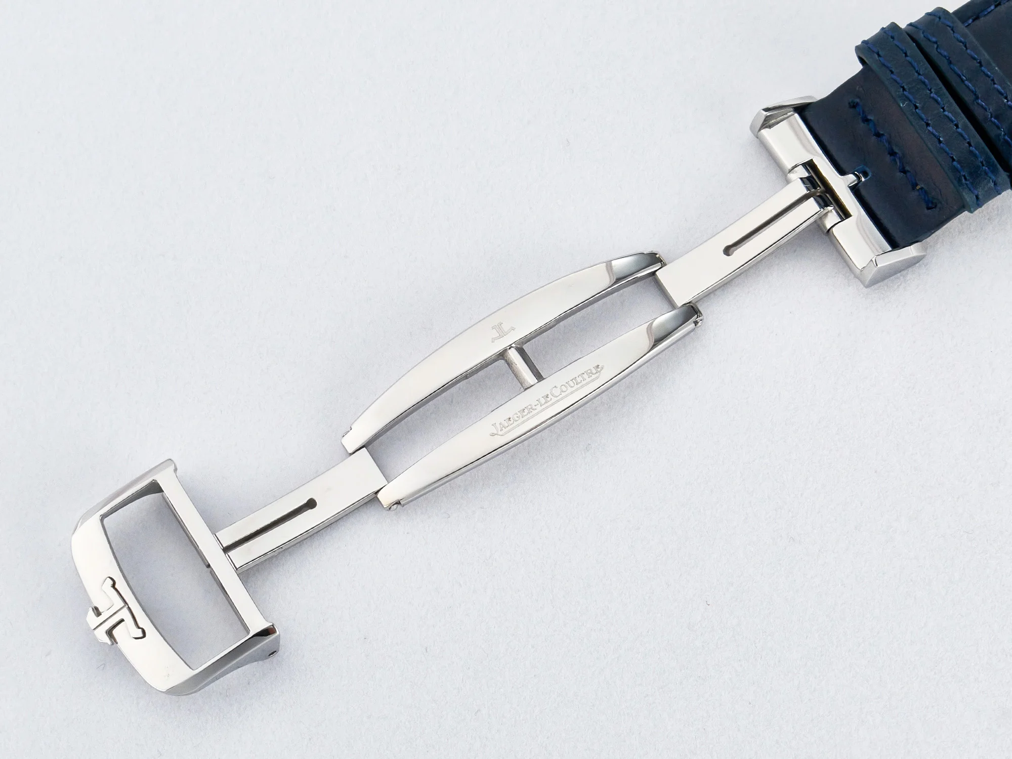 Reverso Tribute Duoface Small Seconds SS MGF Best Edition Blue Dial on Blue Leather Strap A854A