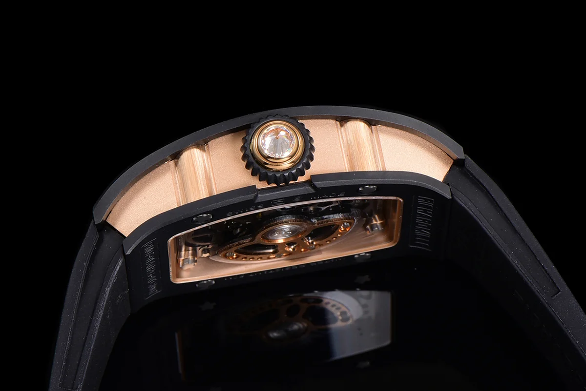 RM 007 Automatic Ladies Black Ceramic Red Lips Diamond