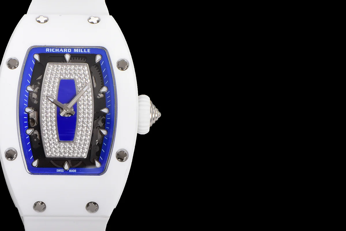 RM 007 Automatic Ladies White Ceramic Blue