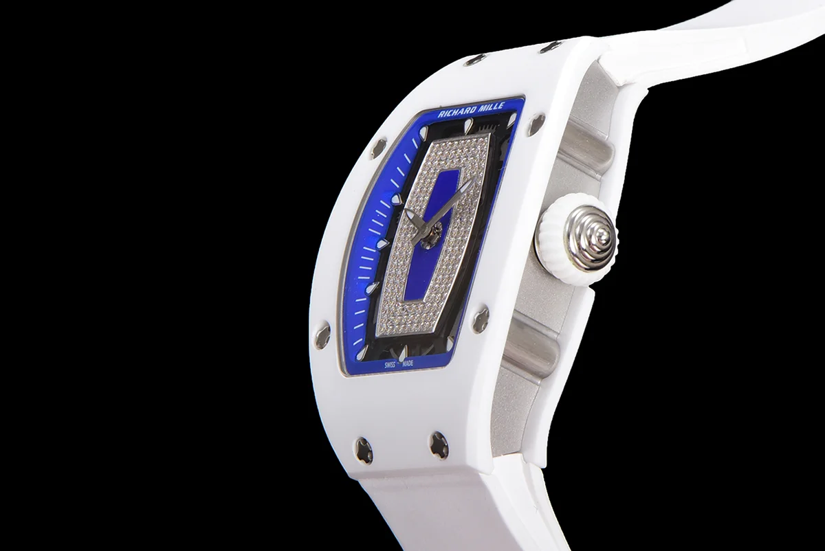 RM 007 Automatic Ladies White Ceramic Blue