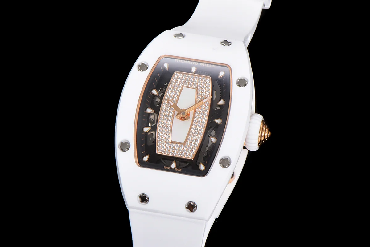 RM 007 Automatic Ladies White Ceramic White Lips