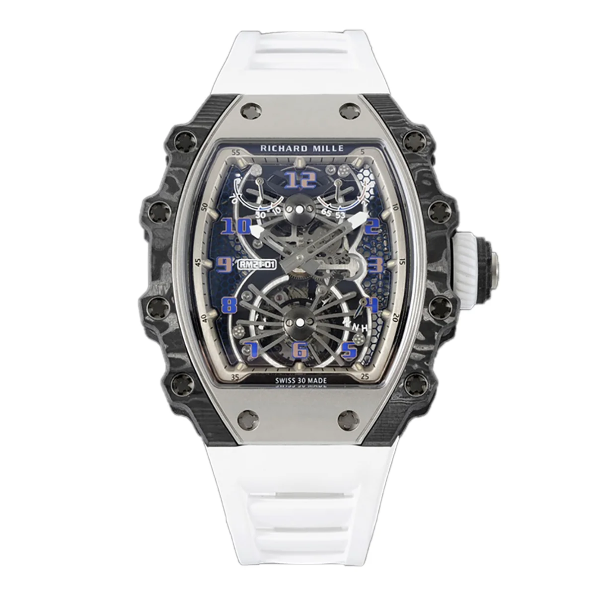 RM 021-01 Tourbillon Aerodyne on White Rubber Strap