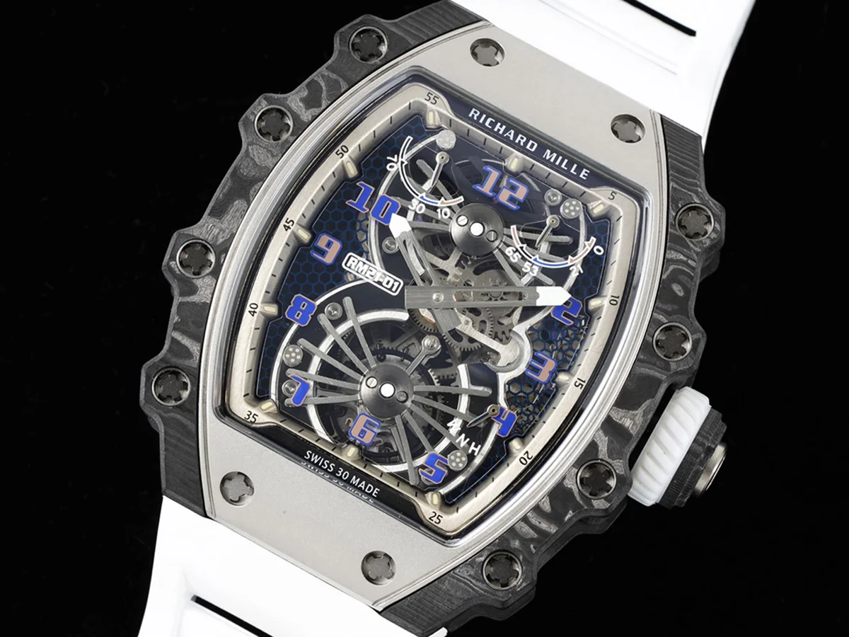 RM 021-01 Tourbillon Aerodyne on White Rubber Strap
