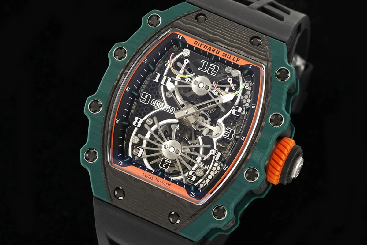 RM 021-02 Tourbillon Aerodyne on Black Rubber Strap