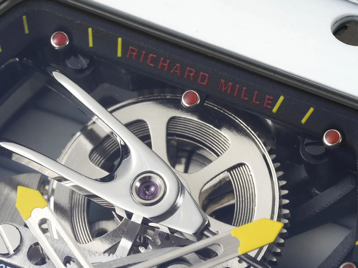 RM 027-02 Tourbillon Rafael Nadal White NTPT on Orange Rubber Strap