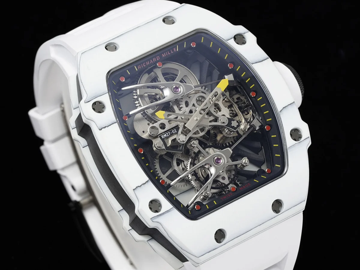RM 027-02 Tourbillon Rafael Nadal White NTPT on White Rubber Strap