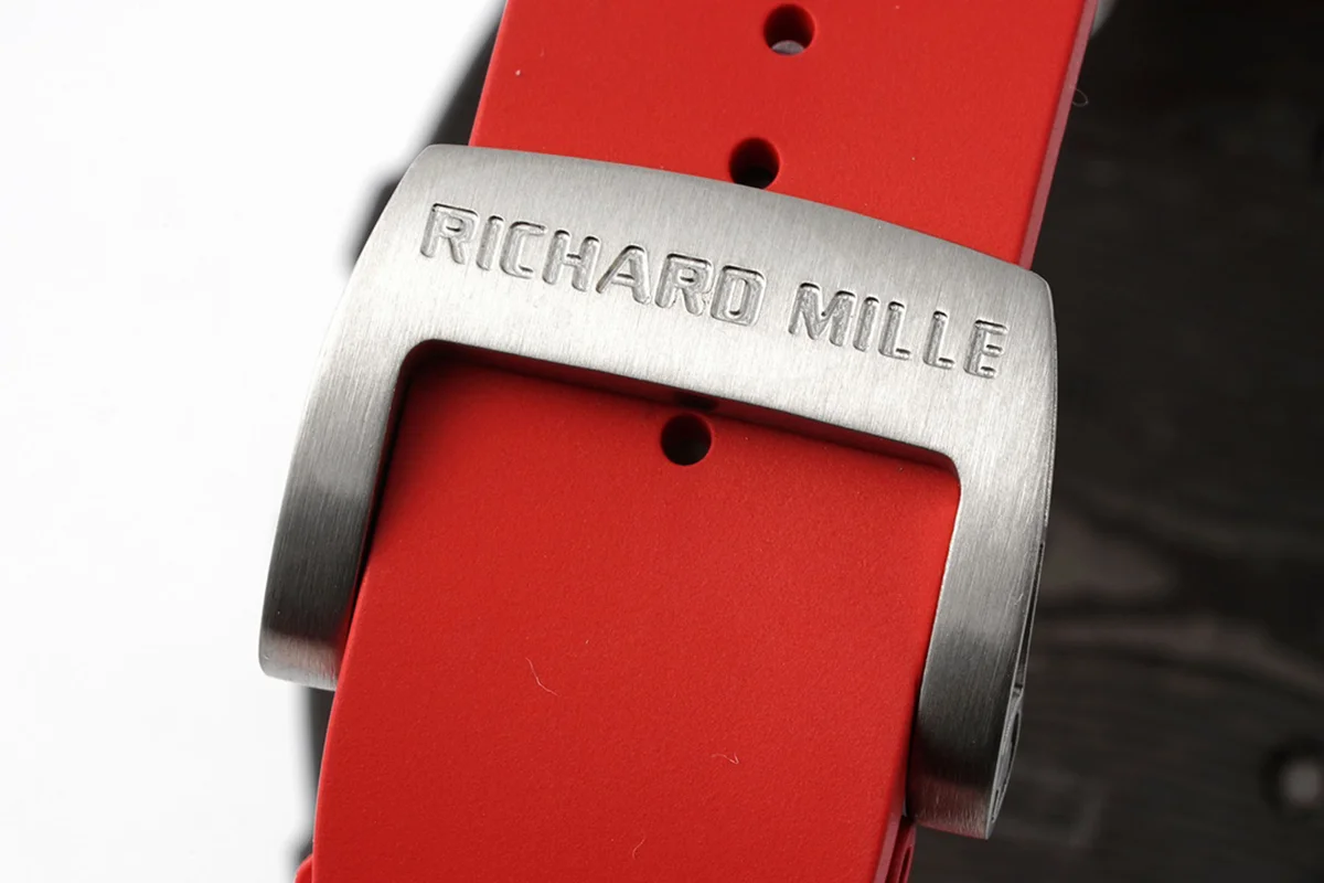 RM 035-01 Rafael Nadal NTPT Carbon on Red Rubber Strap (Sonic)