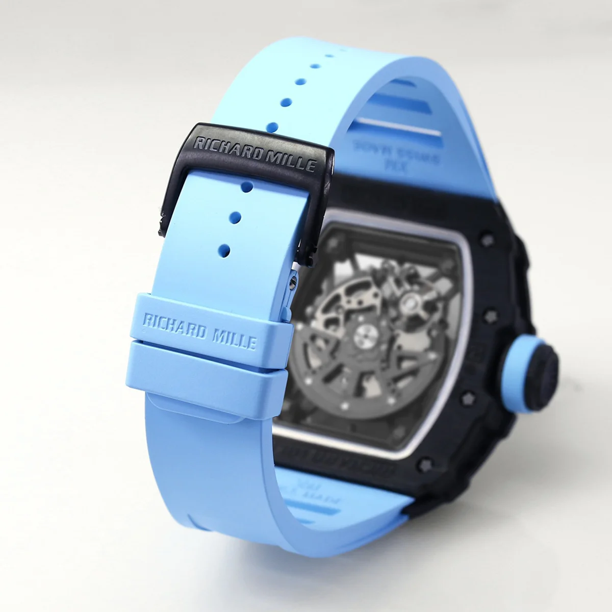 RM 035-02 Rafael Nadal NTPT Carbon on Blue Rubber Strap