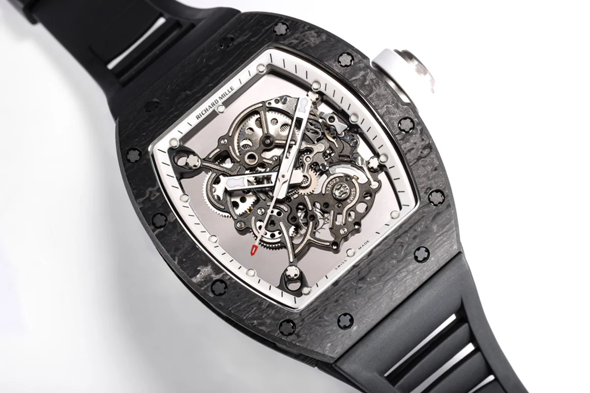 RM 055 Bubba Watson Americas Edition White Legend in NTPT on Black Rubber Strap RMUL2