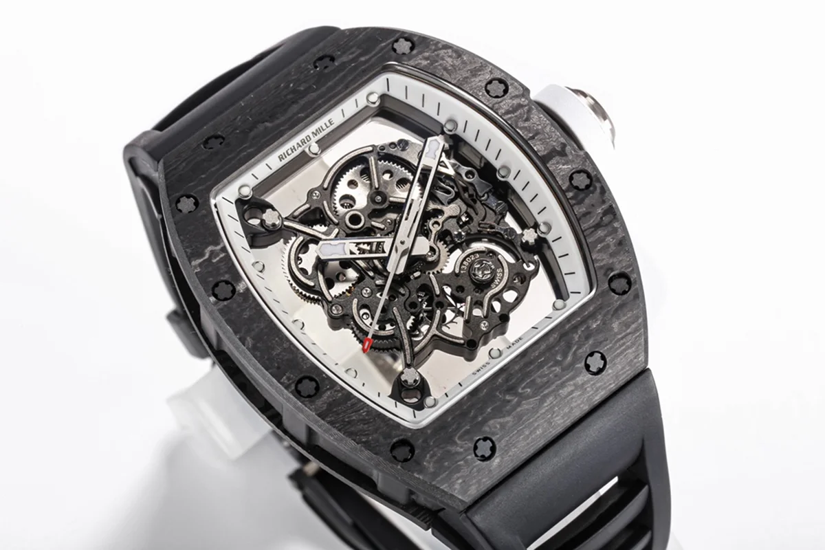 RM 055 Bubba Watson Americas Edition White Legend in NTPT on Black Rubber Strap RMUL2