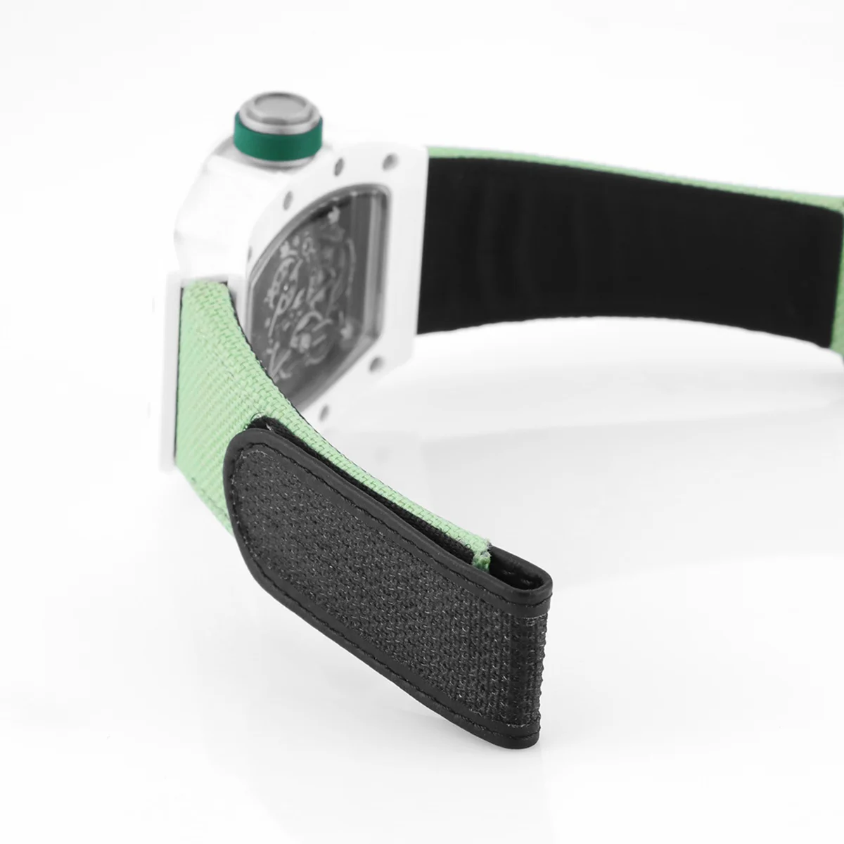 RM 055 White Bubba Watson White Ceramic on Green Nylon Strap