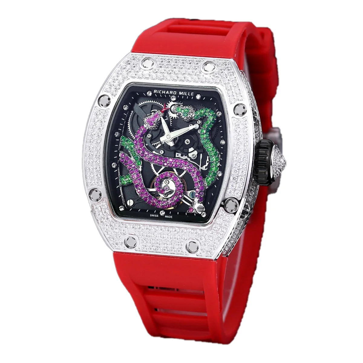 RM026-01 Tourbillon Serpent in Steel with Diamond Bezel