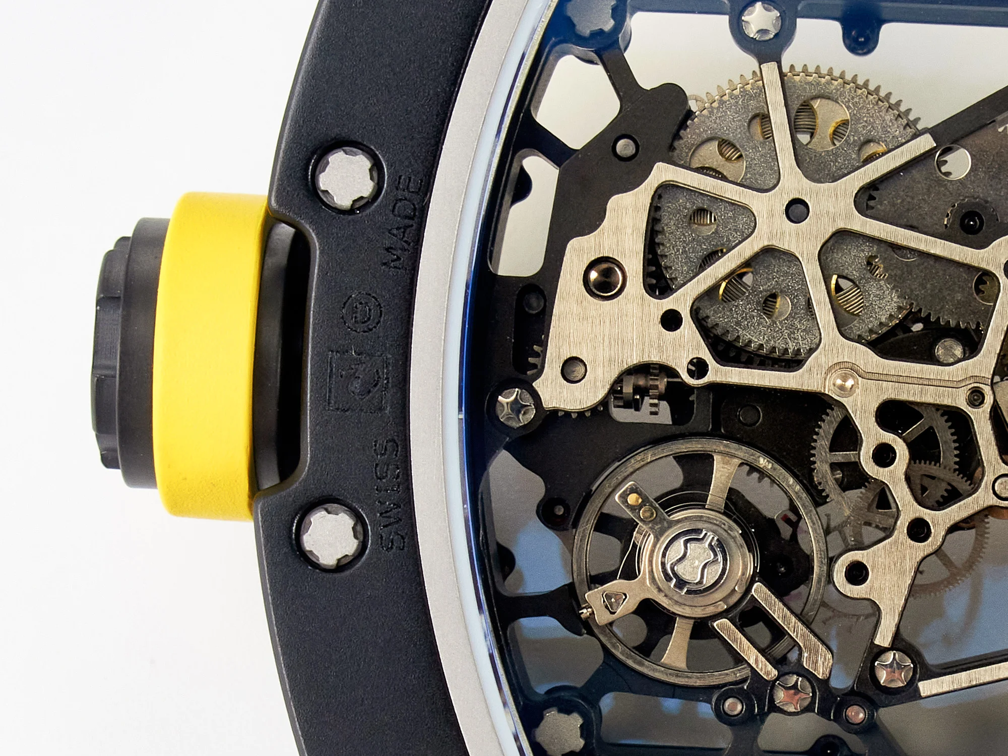 RM035-02 Black Ceramic SONIC Best Edition Skeleton Dial on Black Rubber Strap Clone RMUL1