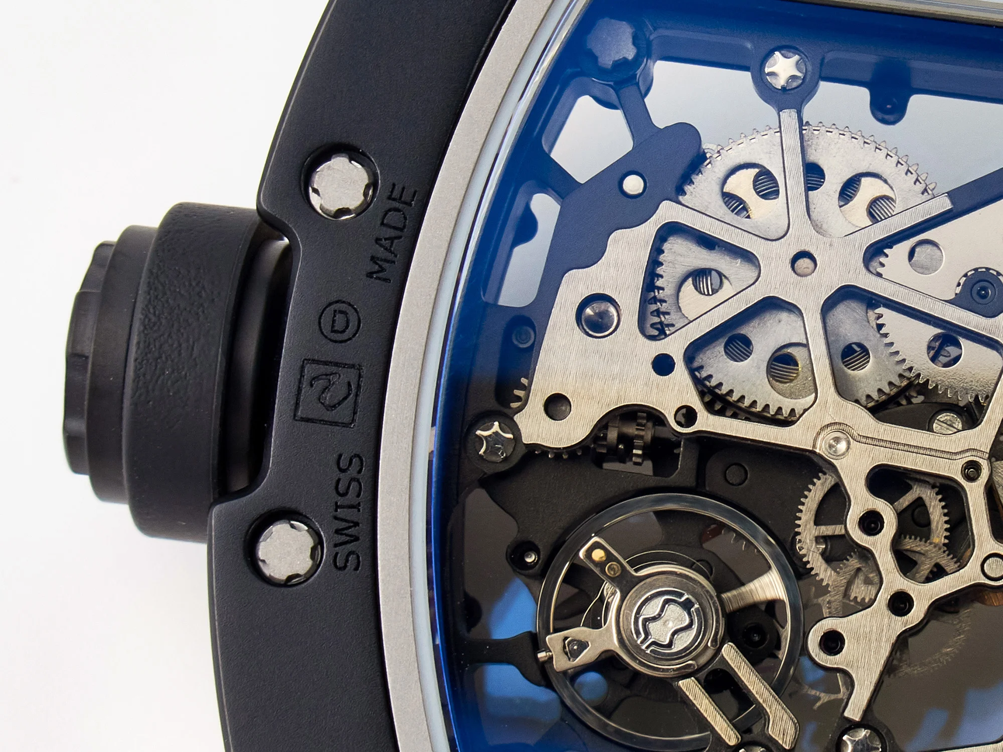 RM035-02 RG Black Ceramic SONIC Best Edition Skeleton Dial on Black Rubber Strap Clone RMUL1
