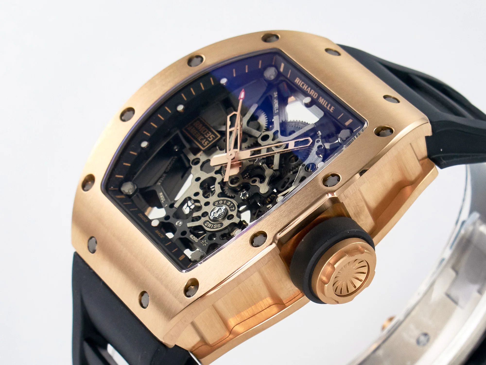 RM035-02 RG SONIC Best Edition Skeleton Dial on Black Rubber Strap Clone RMUL1