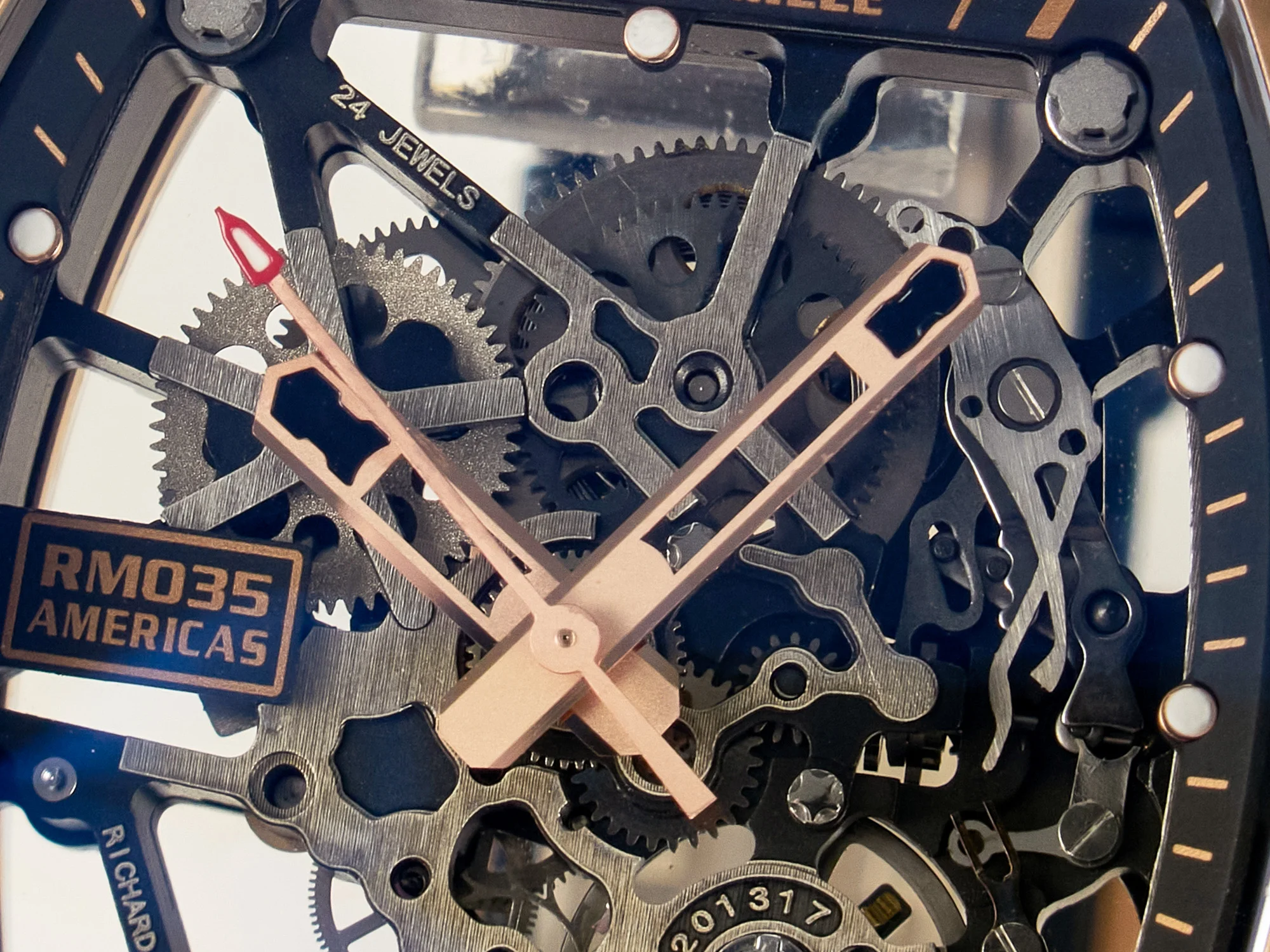 RM035-02 RG SONIC Best Edition Skeleton Dial on Black Rubber Strap Clone RMUL1