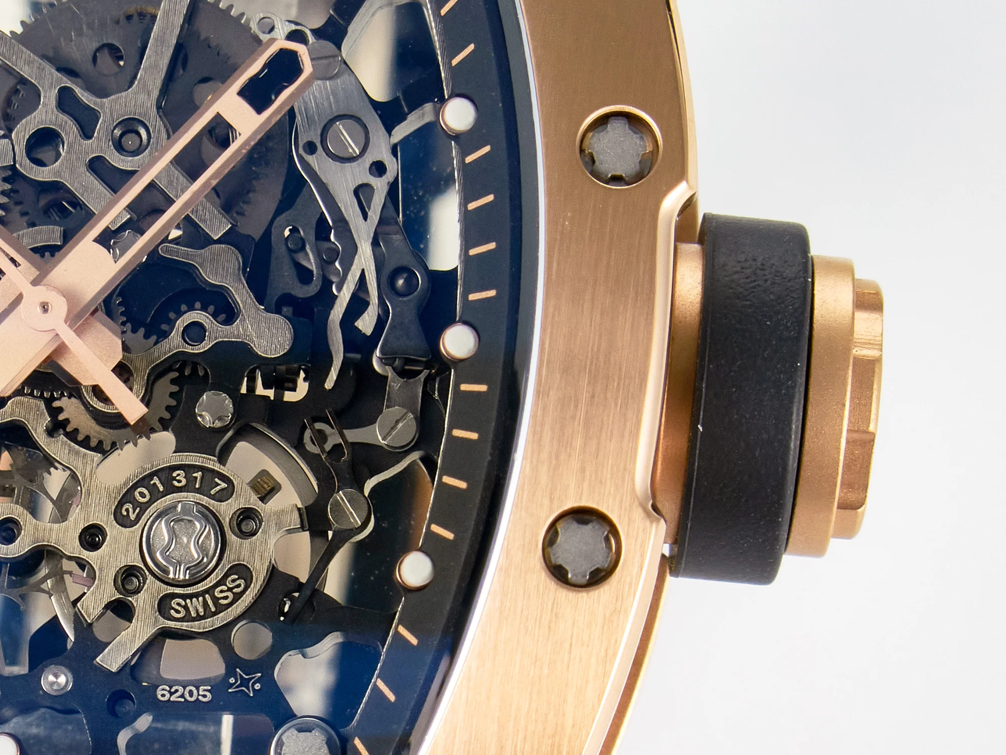 RM035-02 RG SONIC Best Edition Skeleton Dial on Black Rubber Strap Clone RMUL1