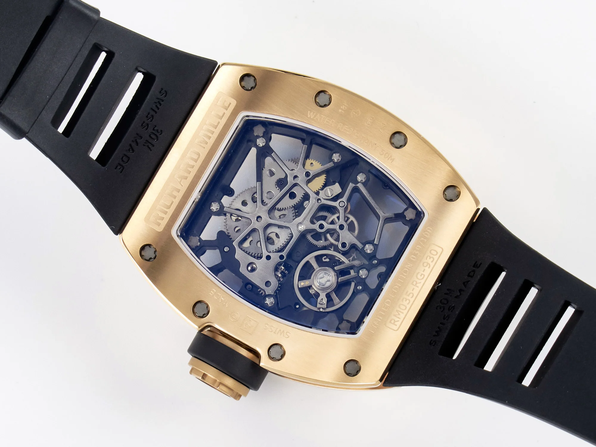 RM035-02 RG SONIC Best Edition Skeleton Dial on Black Rubber Strap Clone RMUL1