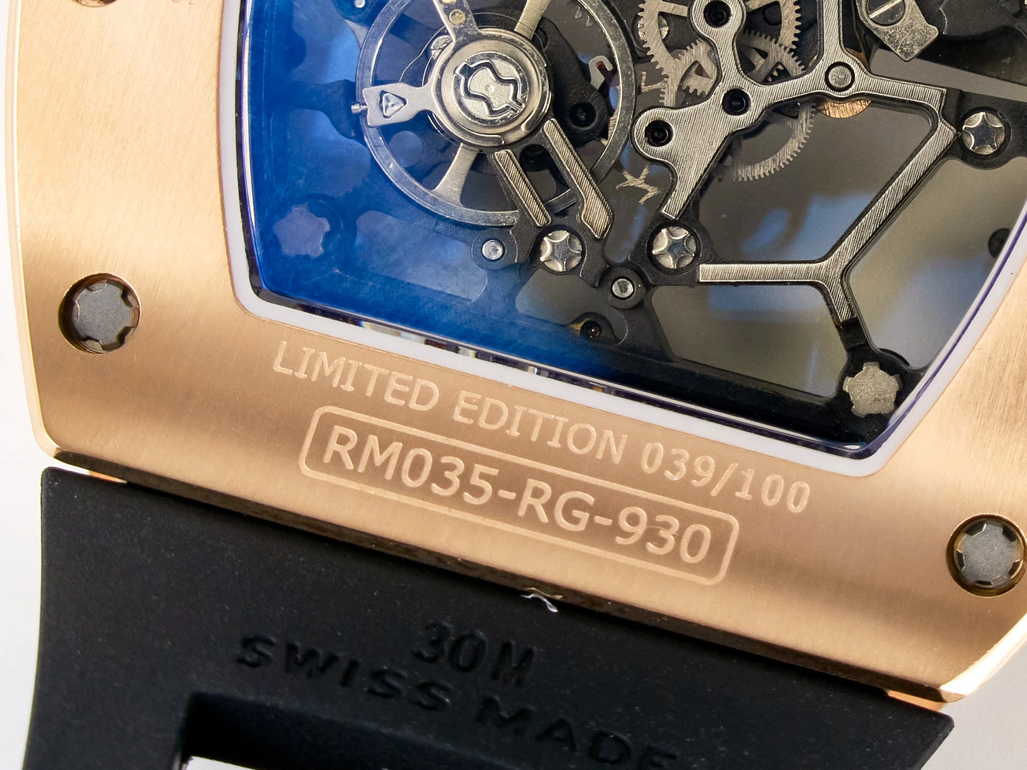 RM035-02 RG SONIC Best Edition Skeleton Dial on Black Rubber Strap Clone RMUL1
