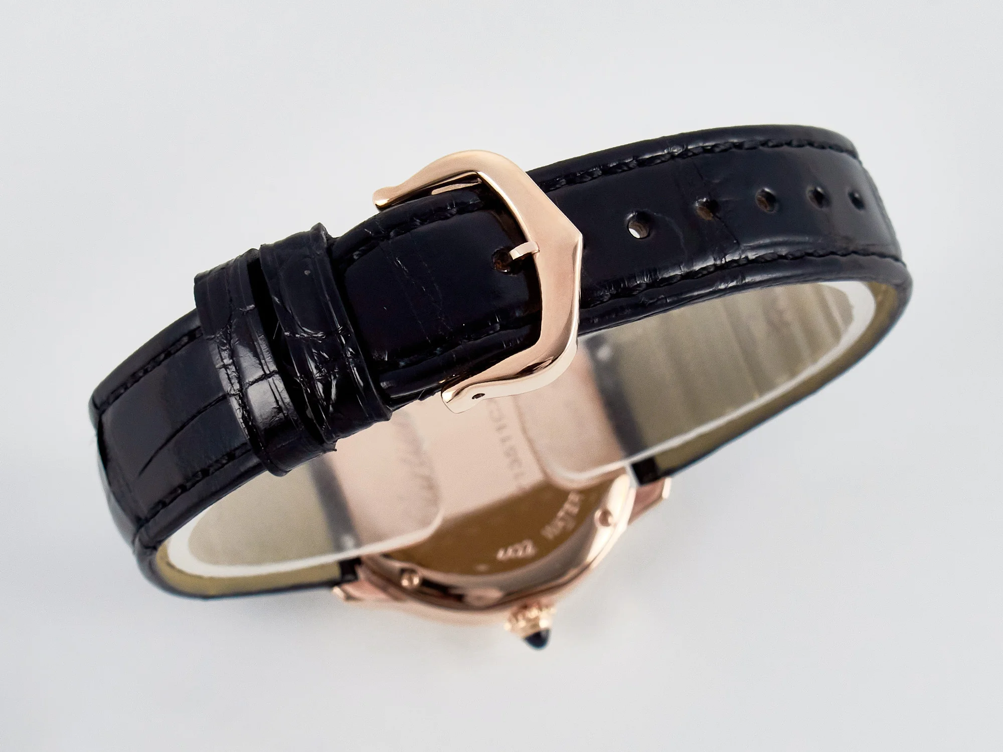 Ronde De Cartier 29mm RG DRF 1:1 Best Edition Sandblasted Silver-Plated White Dial on Black Leather Strap Ronda Quartz