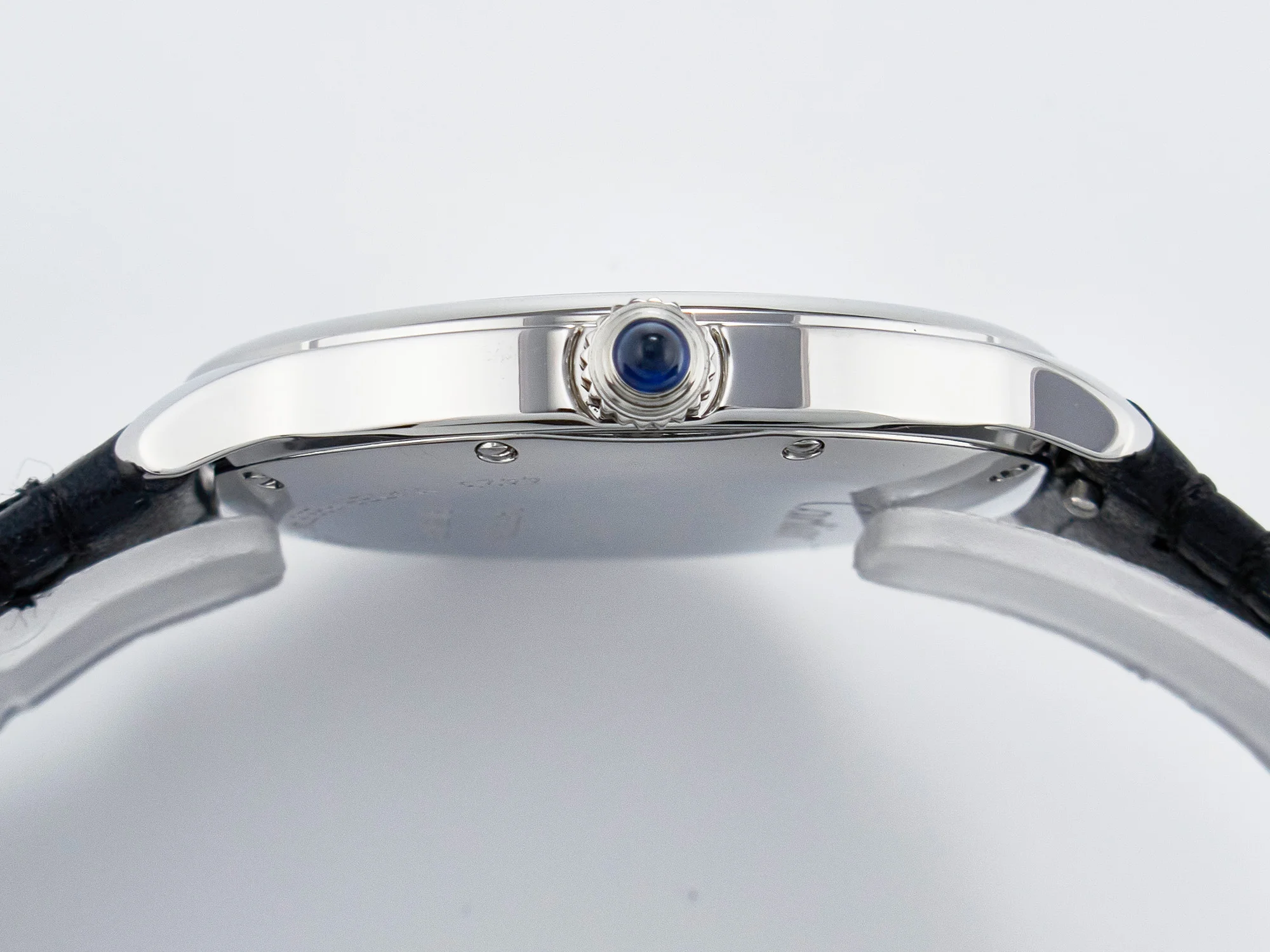 Ronde De Cartier 36mm DRF 1:1 Best Edition Sandblasted Silver-Plated White Dial on Black Leather Strap Ronda Quartz