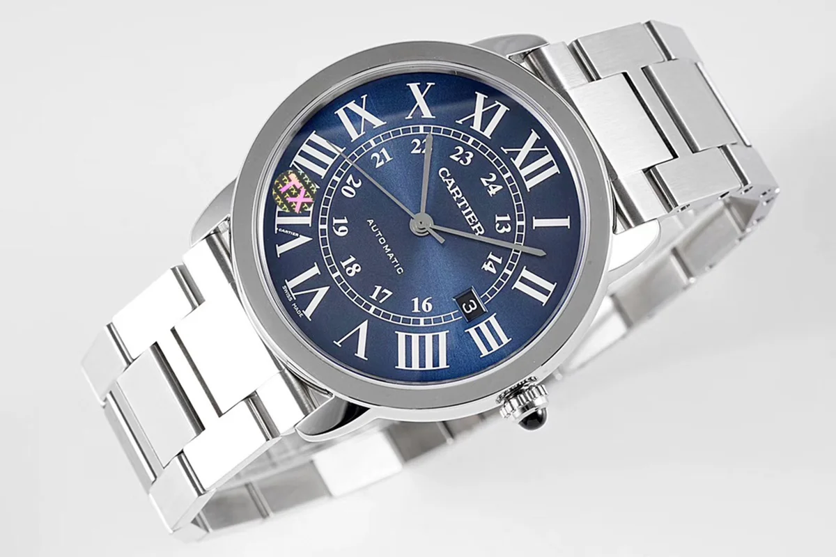 Ronde Solo de Cartier 42mm Automatic Blue Dial in Steel Ref. WSRN0023