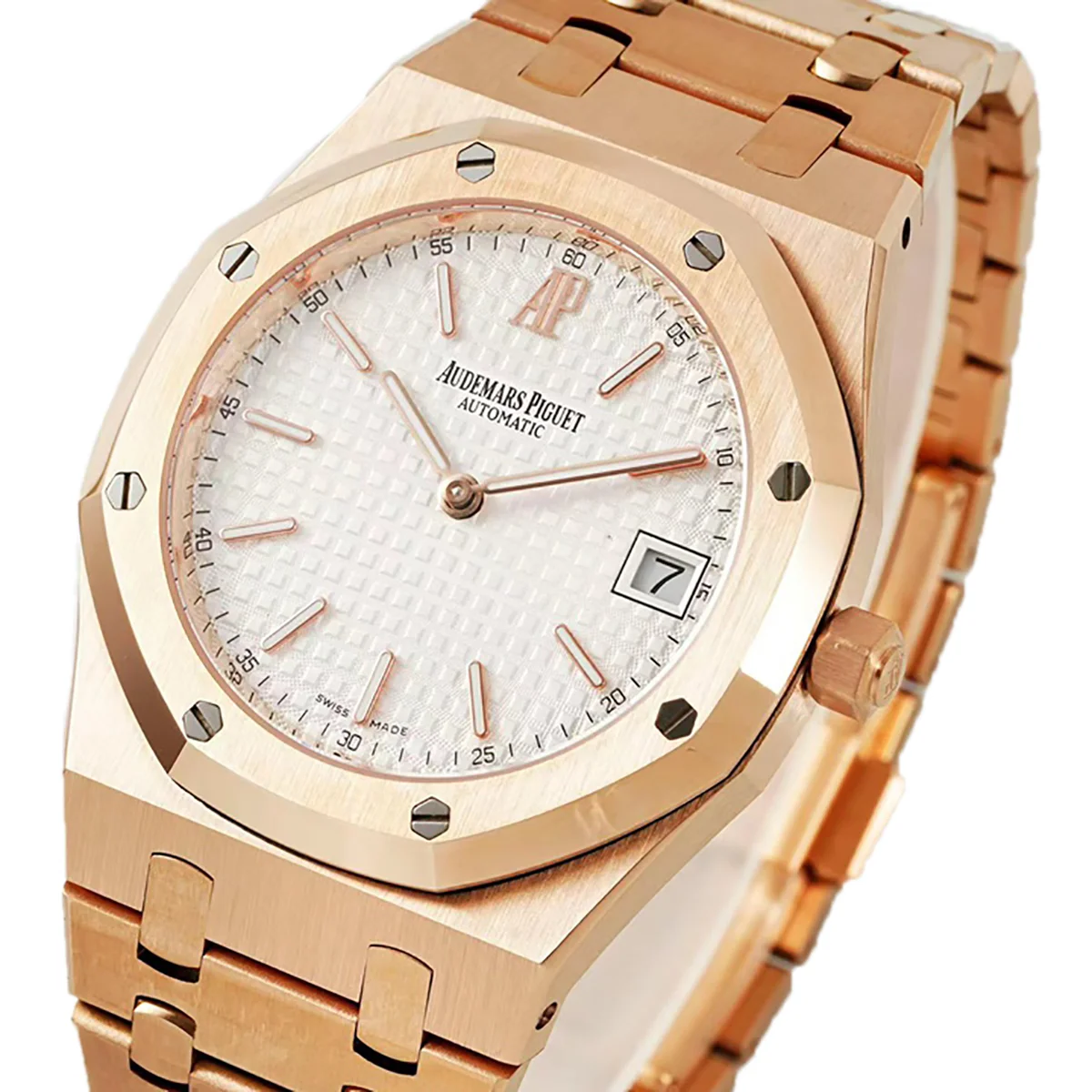 Royal Oak 15202 White Dial in Rose Gold