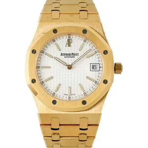 Royal Oak 15202 White Dial in Yellow Gold